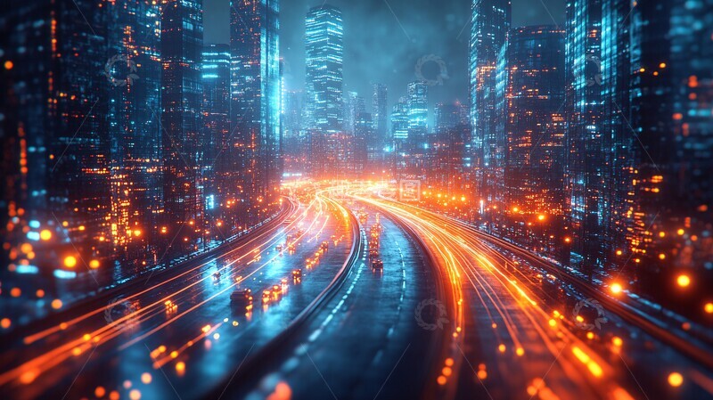 高清大图下载【趣麦麦图】未来城市交通图1