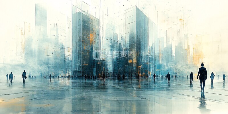 高清大图下载【趣麦麦图】-玻璃建筑城市景观