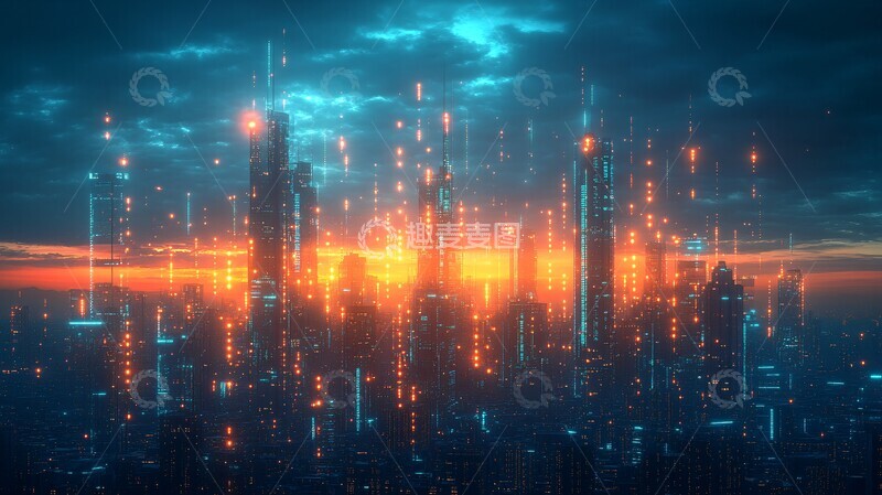 高清大图下载【趣麦麦图】蓝绿科技城景