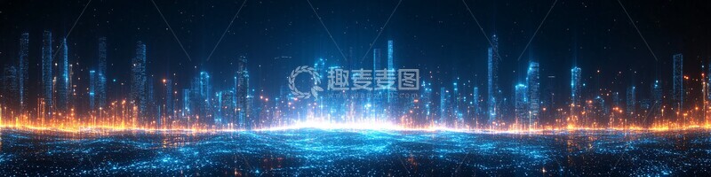 高清大图下载【趣麦麦图】城市夜晚科技线描3