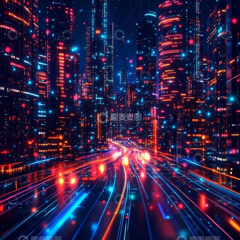 高清大图下载【趣麦麦图】智慧城市通信网络1