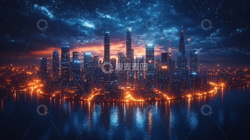 高清大图下载【趣麦麦图】智能城市地球建筑2