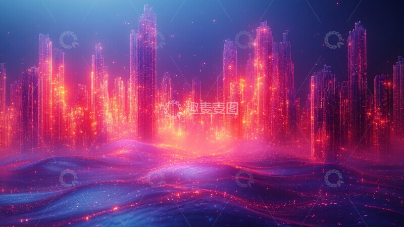 高清大图下载【趣麦麦图】科技光流城市