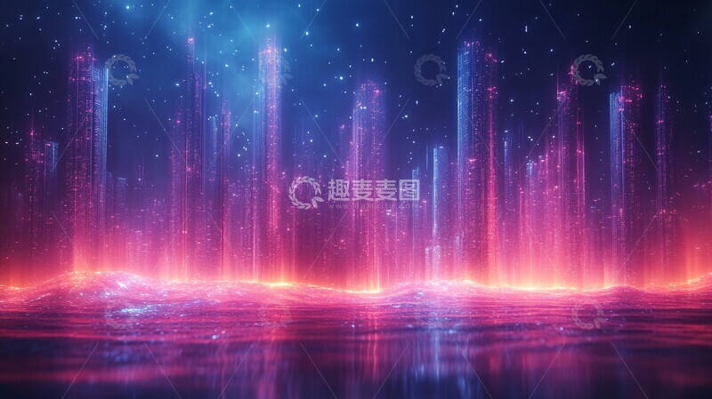 高清大图下载【趣麦麦图】科技光流城市2