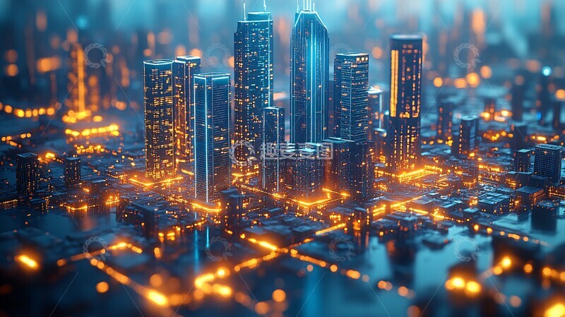 高清大图下载【趣麦麦图】智能城市地球建筑3