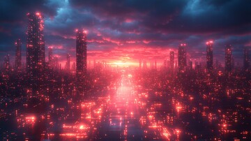 数字城夜景数字城市背景1