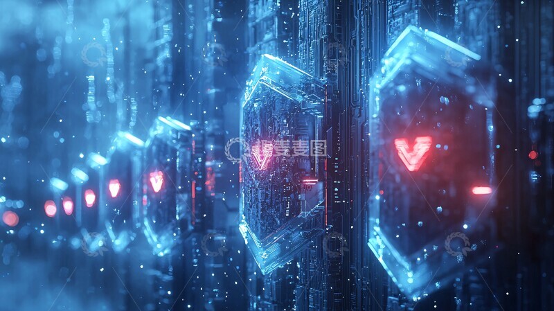 高清大图下载【趣麦麦图】数字堡垒科技蓝2