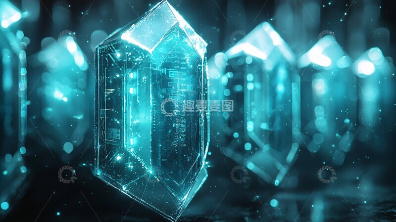 高清大图下载【趣麦麦图】数字堡垒科技蓝