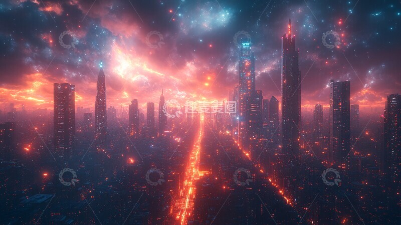高清大图下载【趣麦麦图】技术革命城市1