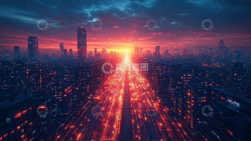 高清大图下载【趣麦麦图】技术革命城市