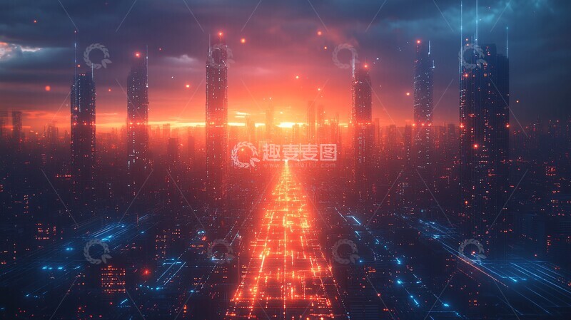 高清大图下载【趣麦麦图】未来科技光网传输1