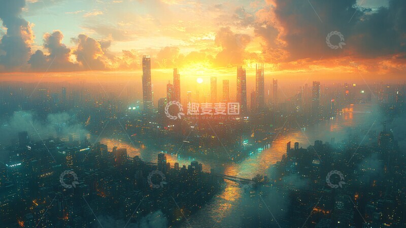高清大图下载【趣麦麦图】数字科技城景1