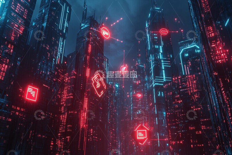 高清大图下载【趣麦麦图】数字节点城市天际线2