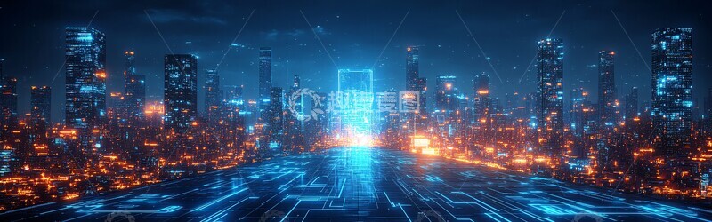 高清大图下载【趣麦麦图】蓝色科技城市7