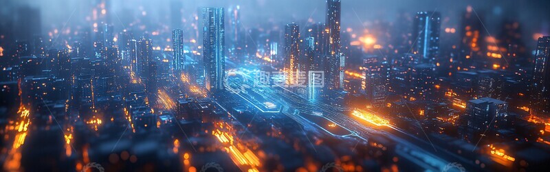 高清大图下载【趣麦麦图】蓝色科技城市9