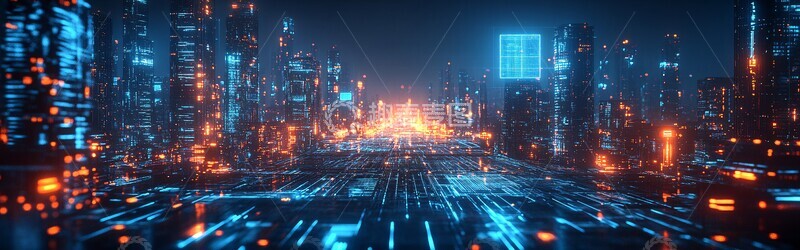 高清大图下载【趣麦麦图】蓝色科技城市8