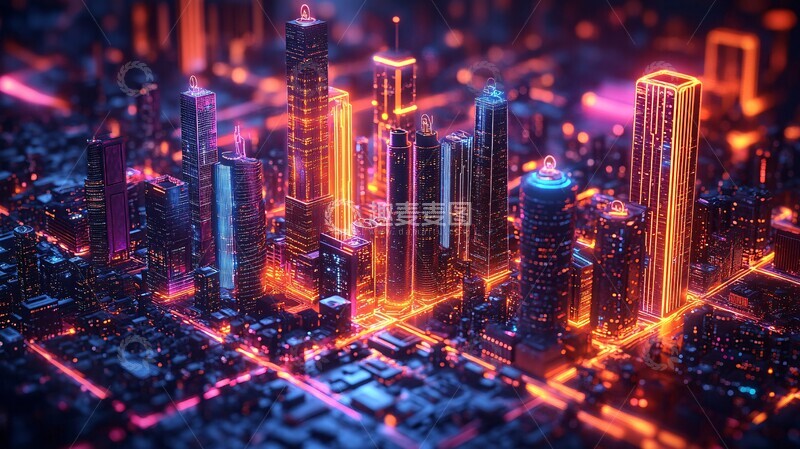 高清大图下载【趣麦麦图】城市夜景图表3