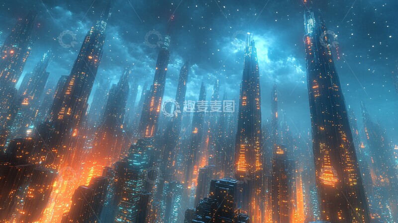 高清大图下载【趣麦麦图】-未来城市天际线7