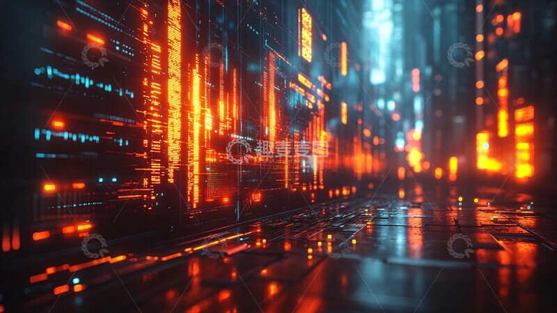 高清大图下载【趣麦麦图】金融趋势几何映射1