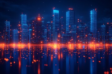 城市之夜线条图