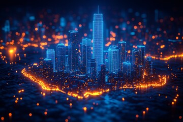 城市之夜线条图1