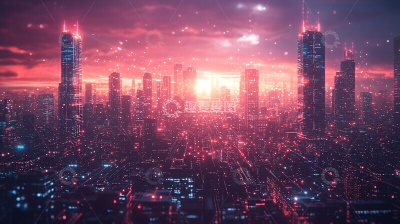 高清大图下载【趣麦麦图】量子能源未来都市