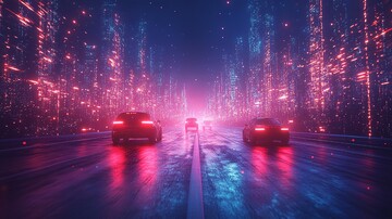 蓝紫流光夜景2
