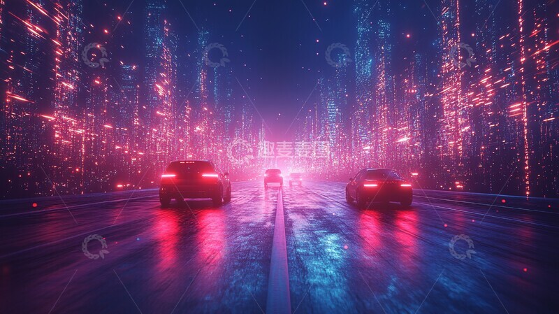 高清大图下载【趣麦麦图】蓝紫流光夜景2