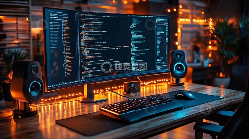 高清大图下载【趣麦麦图】电脑显示代码背景