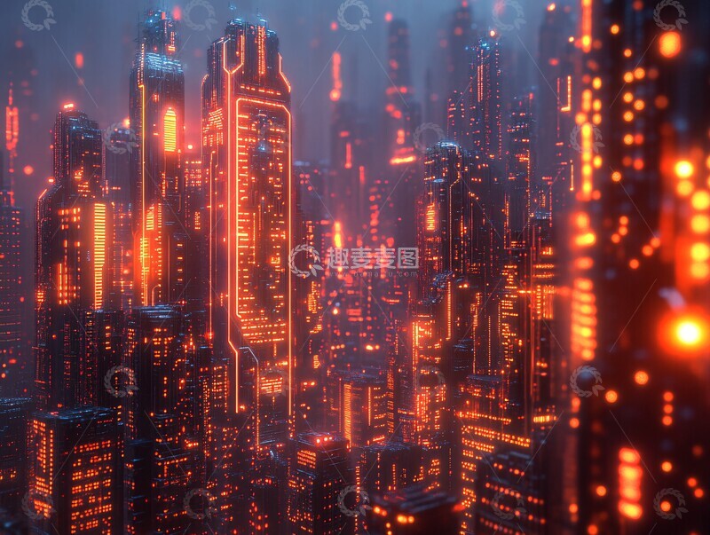 高清大图下载【趣麦麦图】人工智慧都市1