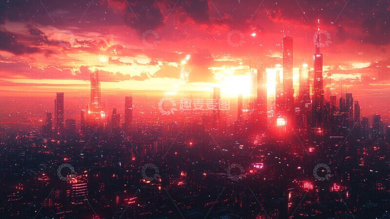 高清大图下载【趣麦麦图】技术爆炸城市1