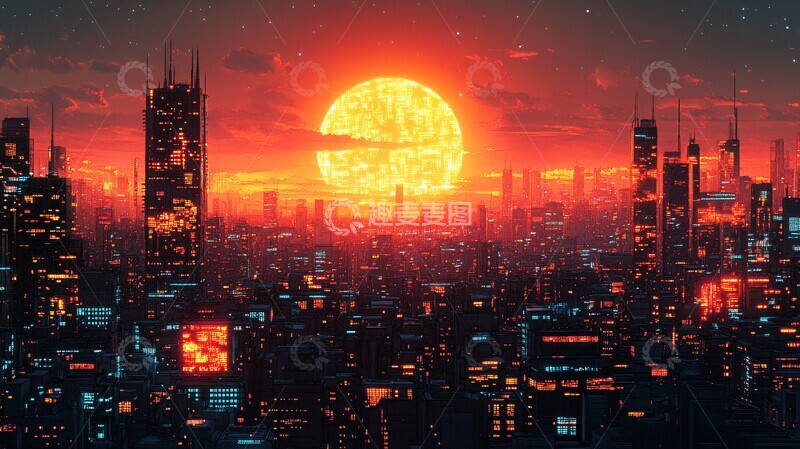 高清大图下载【趣麦麦图】技术爆炸城市