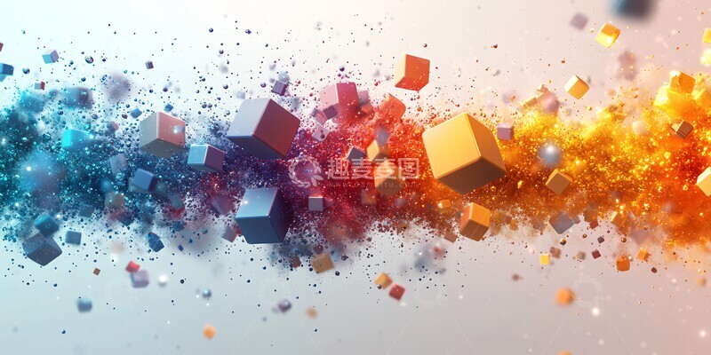 高清大图下载【趣麦麦图】秩脑几何体几何形状色彩1