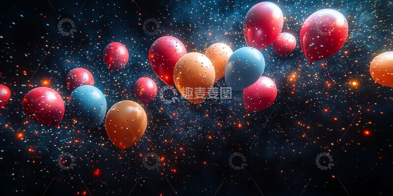 高清大图下载【趣麦麦图】气球与梦境气球梦境黑色1