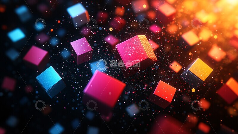 高清大图下载【趣麦麦图】色块浮动光影