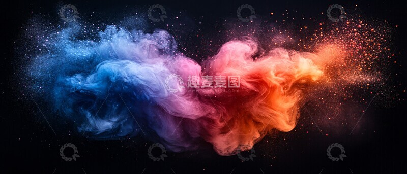 高清大图下载【趣麦麦图】水彩泼墨水彩泼墨多色