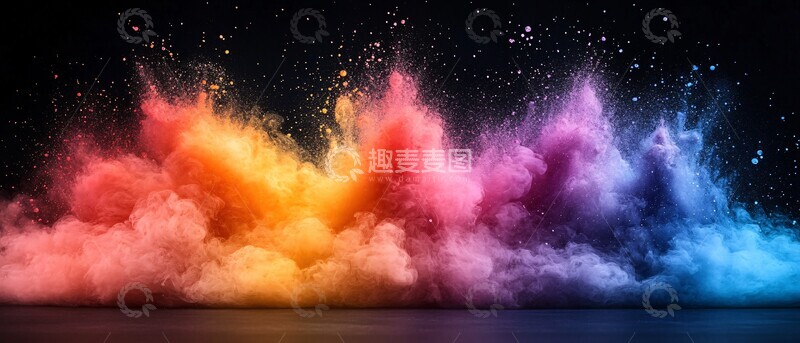 高清大图下载【趣麦麦图】水彩泼墨水彩泼墨多色1