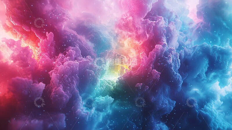 高清大图下载【趣麦麦图】抽象粒子抽象粒子霓虹1