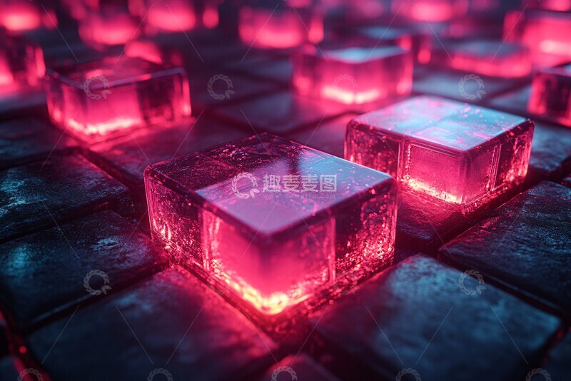 高清大图下载【趣麦麦图】几何块全息场景