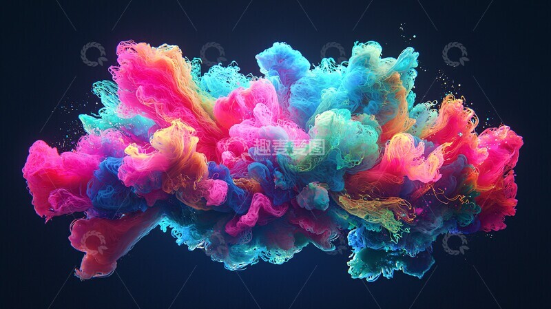 高清大图下载【趣麦麦图】抽象粒子抽象粒子霓虹2