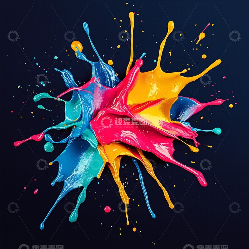 高清大图下载【趣麦麦图】多彩喷溅多彩喷溅颜料