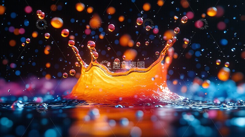 高清大图下载【趣麦麦图】-漆彩飞溅飞溅黑色背景