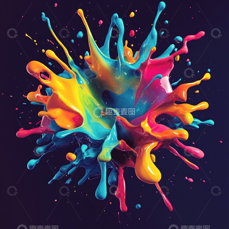 高清大图下载【趣麦麦图】多彩喷溅多彩喷溅颜料1