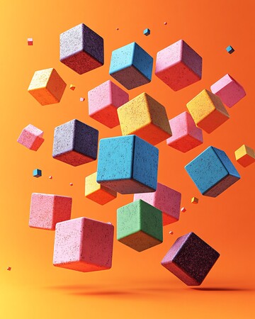 彩色立方体漂浮图2