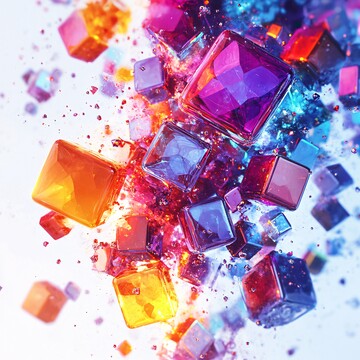 彩色立方体爆炸1