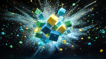 爆炸立方体爆炸立方体蓝色