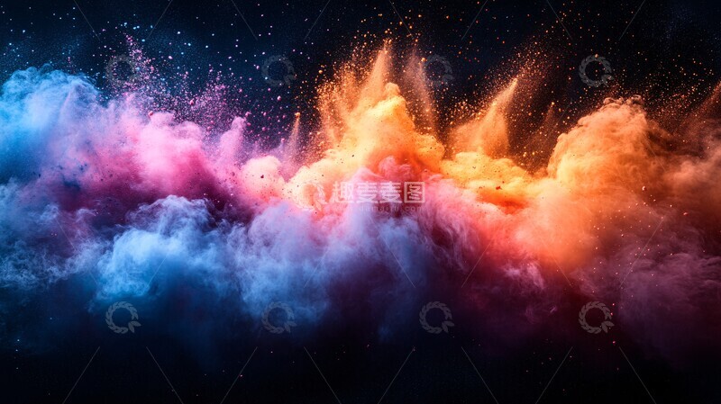 高清大图下载【趣麦麦图】彩色粉末爆炸9