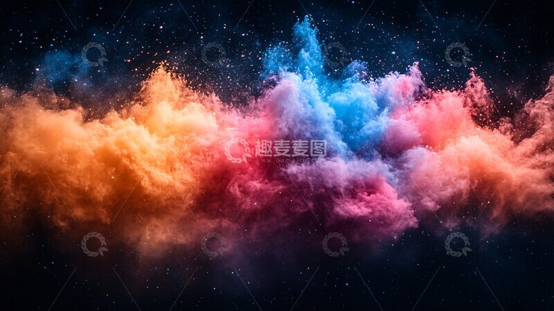 高清大图下载【趣麦麦图】彩色粉末爆炸10