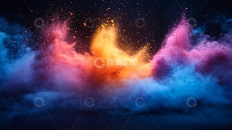 高清大图下载【趣麦麦图】彩色粉末爆炸11