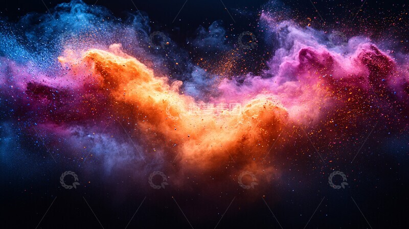 高清大图下载【趣麦麦图】彩色粉末爆炸6